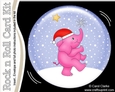 Little Christmas Elephant has a snowflake - Snowglobe Rock n Roll Kit