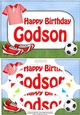 A5 Birthday GODSON Football Scallop Corners and Pyramage