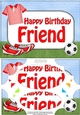 A5 Birthday FRIEND Football Scallop Corners and Pyramage