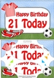 A5 Birthday 21 TODAY Football Scallop Corners and Pyramage