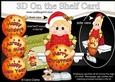 3D Christmas On the Shelf Card Kit - Cute Little Girl has an Xmas Bauble with Greetings Sentiments