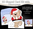 3D Shaped Christmas Card Kit  - Livvy Bear is having a Snowball Fight