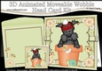 3D Animated Moveable Wobble Head Card Kit - Flower Pot Friends Little Scottie Dog Hamish