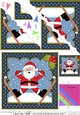Oops Christmas Santa is Skiing Scallop Corner side stacker Topper