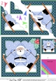 Oops Christmas Santa is Skiing Scallop Corner side stacker Topper