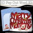 3D Pop Out Christmas Word Card Kit - Merry Christmas MUMMY with Livvy Bear