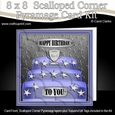 8 x 8 Blue Stars Birthday Cake Scalloped Corner Kit