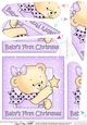 Cute Hunney Bear Rosie has a Christmas Star - Babys 1st Christmas Fan Pyramage Topper