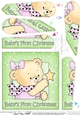 Cute Hunney Bear Rosie has a Christmas Star - Babys 1st Christmas Fan Pyramage Topper