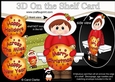 3D Christmas On the Shelf Card Kit - Cute Little Eskimo has an Xmas Bauble with Greetings Sentiments