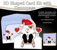 3D Shaped Christmas Card Kit  - Snowball Sam is going Sledging