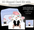 3D Shaped Christmas Card Kit  - Snowball Sam is going Sledging