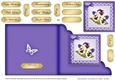 Pansy on Butterfly Lace Cut and Fold Corner Card