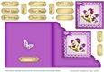 Pansy on Butterfly Lace Cut and Fold Corner Card