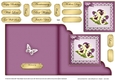Pansy on Butterfly Lace Cut and Fold Corner Card