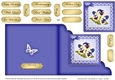 Pansy on Butterfly Lace Cut and Fold Corner Card