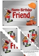 5x7 Handyman Tools Happy Birthday FRIEND Scallop Corner