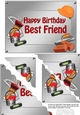 5x7 Handyman Tools Happy Birthday BEST FRIEND Scallop Corner