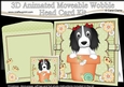 3D Animated Moveable Wobble Head Card Kit - Flower Pot Friends Little Springer Spaniel Dog Ludo