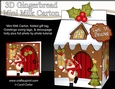 3D Christmas Milk Carton Gingerbread House Treat Box Mini Kit - Rudolph is Having a Snowball Fight