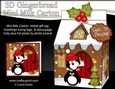 3D Christmas Milk Carton Gingerbread House Treat Box Mini Kit - Penguins are Posting a Christmas Card