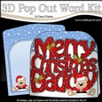 3D Pop Out Christmas Word Card Kit - Merry Christmas DADDY with Cute Austin Bear