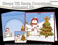 3D Animated Sleeps Till Santa Christmas Tree Countdown Card Kit - Snowman Rio has a Candy Cane