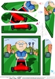 Old Man Bert mows the grass Fan Pyramage Topper