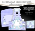 3D Shaped Card Kit - Bathtub Buddies - Cute Little Harold Hippo has a Bubble Bath