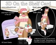 3D Christmas On the Shelf Card Kit - Christmas Rudolph has a Hot Chocolate & Festive Cupcake