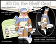 3D Christmas On the Shelf Card Kit - Christmas Rudolph has a Hot Chocolate & Festive Cupcake