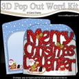 3D Pop Out Christmas Word Card Kit - Merry Christmas DAUGHTER with Sledging Santa