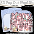3D Pop Out Christmas Word Card Kit - Merry Christmas DAUGHTER with Sledging Santa