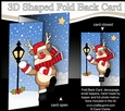 3D Shaped No-Hole Fold Back Christmas Card Mini Kit - Rudolph is having a Snowball Fight