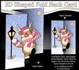 3D Shaped No-Hole Fold Back Christmas Card Mini Kit - Rudolph is having a Snowball Fight