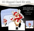 3D Shaped Christmas Card Kit  - Rudolph is having a Snowball Fight