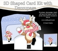 3D Shaped Christmas Card Kit  - Rudolph is having a Snowball Fight