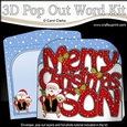 3D Pop Out Christmas Word Card Kit - Merry Christmas SON with Sledging Santa