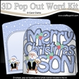3D Pop Out Christmas Word Card Kit - Merry Christmas SON with Sledging Santa