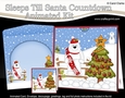 3D Animated Sleeps Till Santa Christmas Tree Countdown Card Kit - Ben Polar Bear is going Snowboarding
