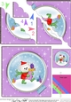 Cute Christmas Cat Teddy Bear has lots of Presents Scallop Corner Topper