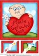 8 x 8 Old Man Bert has a Get Well Heart Scalloped Topper