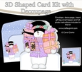 3D Shaped Christmas Card Kit  - Snowman Rio has lots of Presents!