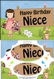 A5 Girlz Happy Birthday NIECE Scallop Corners and Pyramage