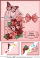8 x 8 Birthday Butterflies and Flowers Birdcage Scalloped Corner Topper  