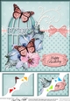 8 x 8 Birthday Butterflies and Flowers Birdcage Scalloped Corner Topper  