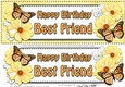 Large DL Happy Birthday BEST FRIEND Floral Butterflies 3D decoupage
