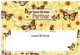 Large DL Happy Birthday PARTNER Floral Butterflies insert