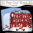 3D Pop Out Christmas Word Card Kit - Merry Christmas from ACROSS THE MILES  with Rudolph