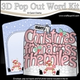 3D Pop Out Christmas Word Card Kit - Merry Christmas from ACROSS THE MILES  with Rudolph